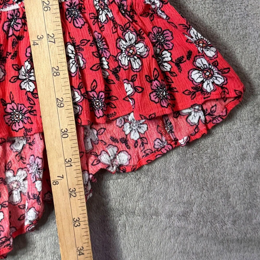 BOHO Patchwork Tiered High Low Maxi Skirt Floral Ruffle Peasant Gypsy Size XS